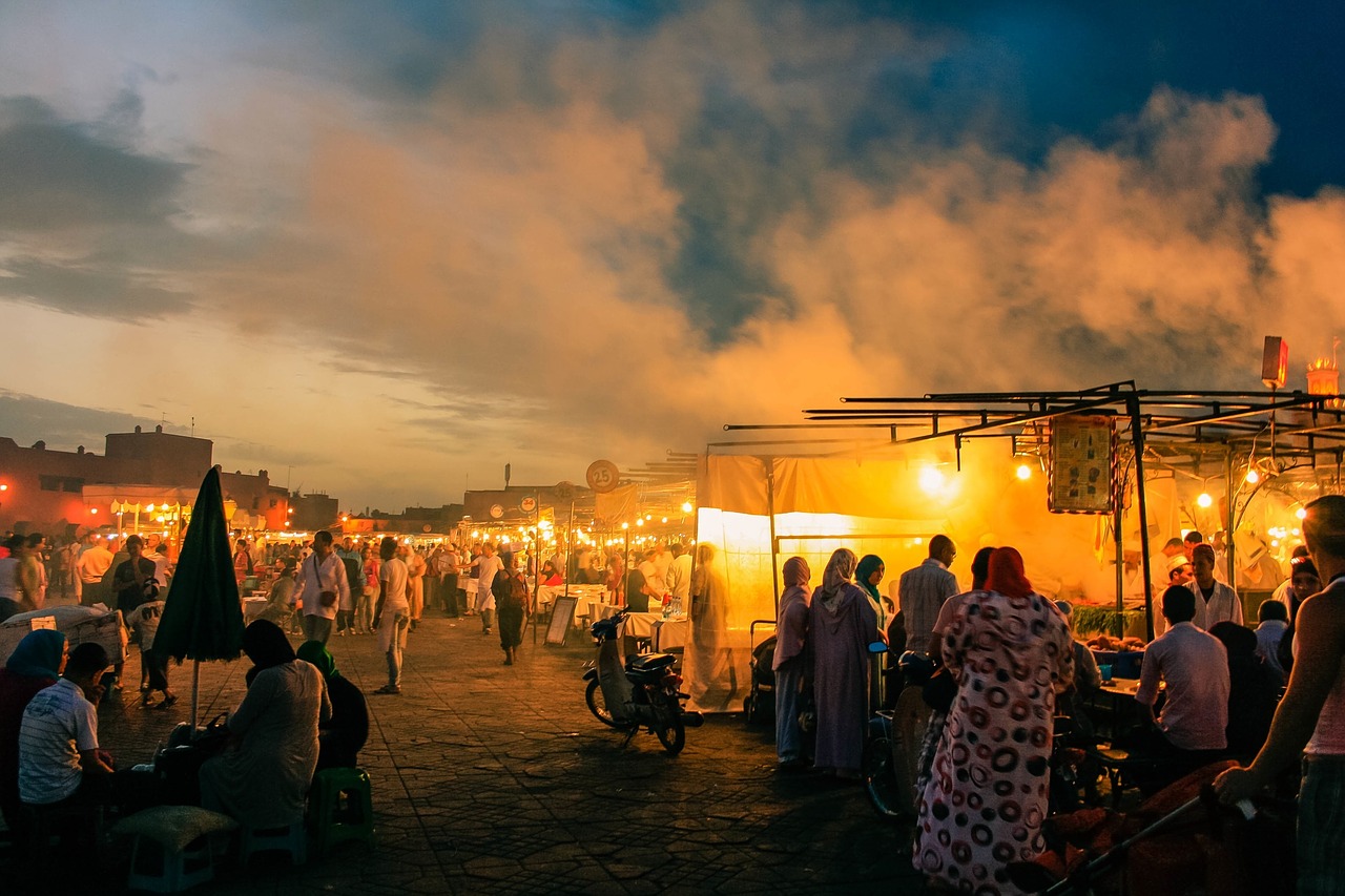 Marokko, Markt, Bazar, Bazaar, Nachtmarkt, Night Market